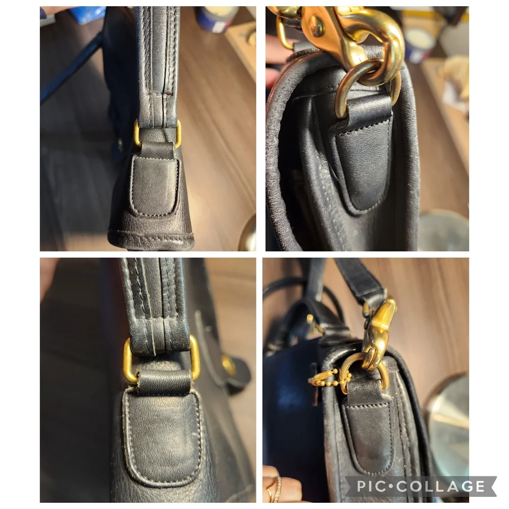 Vintage Black Coach Station Bag 5130 Crossbody Bag - Picture 9 of 11